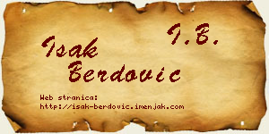 Isak Berdović vizit kartica